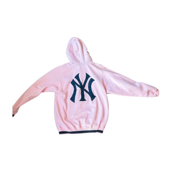 Pink New York Yankees Zip-Up Hoodie  by Stitches Athletic Gear (Size Small) - Picture 2 of 5